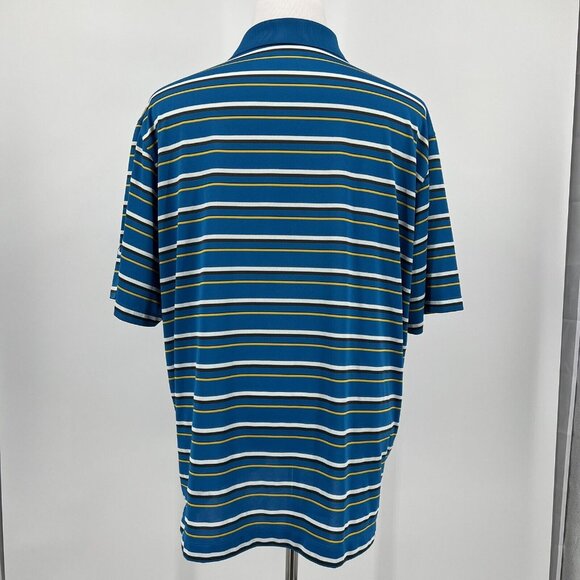 Nike Golf Dri-Fit Blue Striped Polo Shirt Men's XL Extra Large - Picture 6 of 9